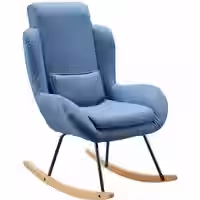 Schaukelstuhl CAPRI Blau Design Relaxsessel 75 x 110 x 88