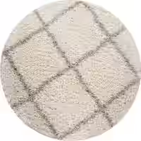 Shaggy-Teppich Kalea beige-creme 80 cm rund