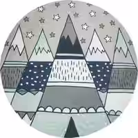 Waschbarer Kinderteppich Chiko grau 150 cm rund