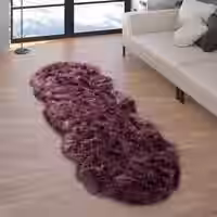 Hochflor-Teppich Playara lila 80x75 cm herz-form