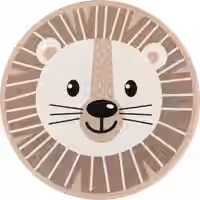 Waschbarer Kinderteppich Chiko beige 150 cm rund