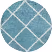 Shaggy-Teppich Kalea türkis 80 cm rund