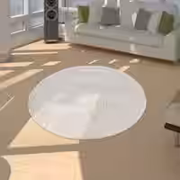 Shaggy-Teppich Trista creme 160 cm rund