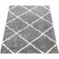 Shaggy-Teppich Kalea grau 150 cm quadrat
