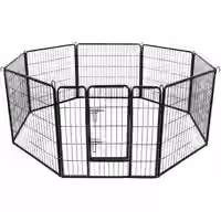 Hundelaufstall Achteck schwarz