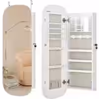 Wandschrank mit Spiegel Oberfläche in Weiß