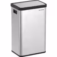 Mülleimer mit Bewegungssensor aus Stahl metallisches Silber