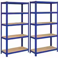 2er Set Lagerregal 180 cm hoch blau