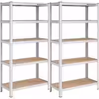 2er Set Lagerregal 180 cm hoch silbern