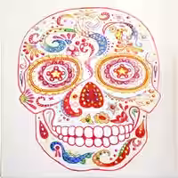 Öl-Wandbild Totenkopf 90cm x 90cm