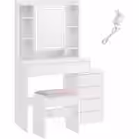 Schminktisch mit LED-Beleuchtung modern wolkenweiß