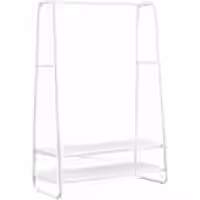 Kleiderständer mit 2 Ablagen und 6 Haken in S-Form