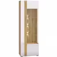 Adagio 02 rechte Vitrine Castello Eiche - weiß