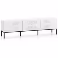Clearing 04 weißes TV Lowboard mit schwarzen Gestell