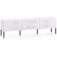 Clearing 04 weißes TV Lowboard mit schwarzen Füßen