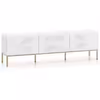 Clearing 04 weißes TV Lowboard mit goldenen Gestell