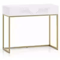 Clearing 06 weißer Konsolentisch/Schminktisch mit goldenen Gestell