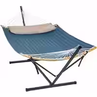 Hängematte mit Gestell aus Metall blau
