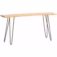 Schreibtisch 150x36x75 cm Akazie Massivholz / Metall Computertisch Baumkante