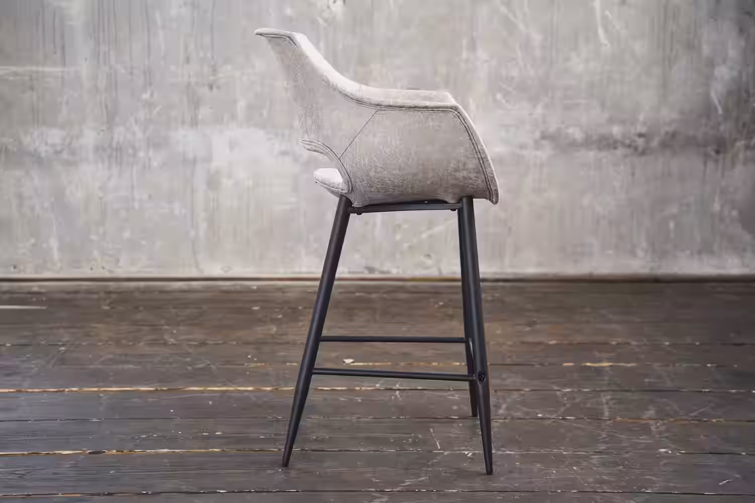 KAWOLA Barhocker ZAJA Barstuhl Sitzhöhe 76 cm Microfaser creme weiß – Bild 2