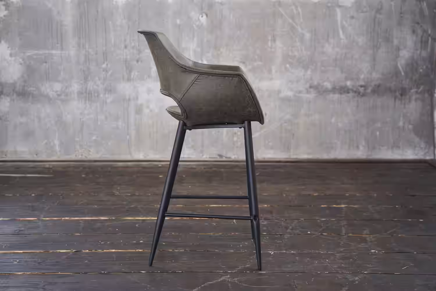 KAWOLA Barhocker ZAJA Barstuhl Sitzhöhe 76 cm Microfaser oliv – Bild 2