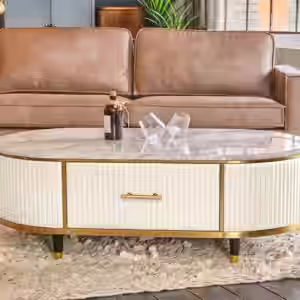Der KAWOLA Couchtisch MARIA ist ein Eyecatcher in jedem Zuhause. Sein nostalgisches Retro-Design im 50er-Jahre-Stil zeichnet sich besonders durch den Materialmix aus. Die Platte aus hellgrauem Marm...