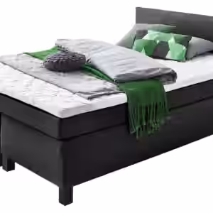 Die Möbelfundgrube Boxspringbett 160 x 200 cm grau Stoffbezug - PHILLY