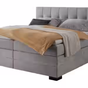 Die Möbelfundgrube Boxspringbett 180 x 200 cm grau - elektrisch - Microfaser - TALENA
