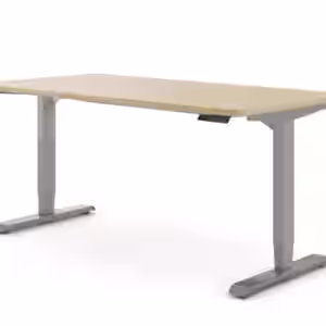 Ergotopia Desktopia Pro X - Elektrisch höhenverstellbarer Schreibtisch / Ergonomischer Tisch mit Memory-Funktion, 7 Jahre Garantie - (Ahorn, 120x80 cm, Gestell Grau)