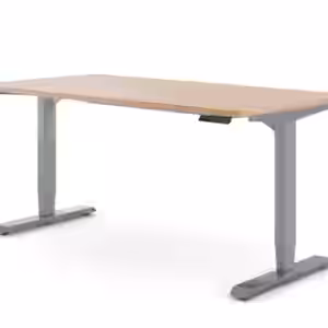 Ergotopia Desktopia Pro X - Elektrisch höhenverstellbarer Schreibtisch / Ergonomischer Tisch mit Memory-Funktion, 7 Jahre Garantie - (Buche, 120x80 cm, Gestell Grau)