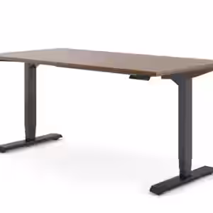 Ergotopia Desktopia Pro X - Elektrisch höhenverstellbarer Schreibtisch / Ergonomischer Tisch mit Memory-Funktion, 7 Jahre Garantie - (Nussbaum, 120x80 cm, Gestell Schwarz)