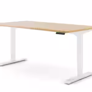Ergotopia Desktopia Pro X - Elektrisch höhenverstellbarer Schreibtisch / Ergonomischer Tisch mit Memory-Funktion, 7 Jahre Garantie - (Bambus Echtholz, 180x80 cm, Gestell Weiß)