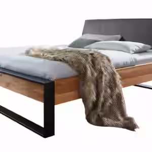 Massivart Massivholzbett 180 cm in Eiche geölt - ELENORA