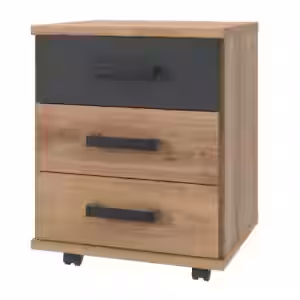Die Möbelfundgrube Rollcontainer Eiche - graphit 46 x 58 cm 3 Schubladen - LIVERPOOL