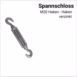 SOWERO Spannschloss Haken/Haken M20