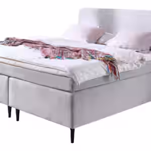 Die Möbelfundgrube Boxspringbett 180 x 200 cm grau Feincord - VILLACH