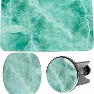 3-teiliges Badezimmer Set Marmor Gr?n