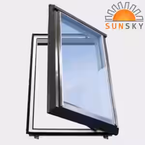 SunSky Modernes Kunststoff-Ausstiegsfenster „SunSky - der Dachausstieg“ mit Eindeckrahmen für Warmdach