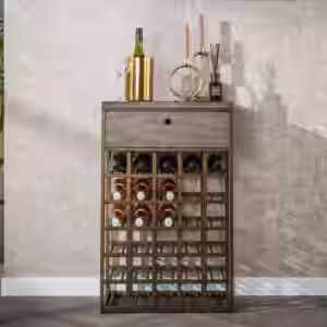 KAWOLA Weinschrank BALZAR Metall bronze 1 Schublade