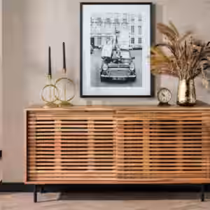 KAWOLA Sideboard ELDA Akazie massiv natur 2 Türen
