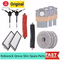 Original Roborock Q Revo Slim Zubehör Haupt-/Seitenbürste Mopptuch Hepa-Filter Staubbeutel für Qrevo