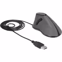 DELOCK ergonom. Maus vertikal optisch 5-Tasten + 1.8m Kabel
