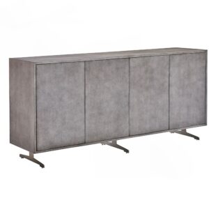 Das KAWOLA Sideboard GALA besticht durch seine elegante Kombination aus modernem Design und praktischer Funktionalität. Der Korpus und die Türen sind stilvoll mit hochwertigem grauen Kunstleder bez...