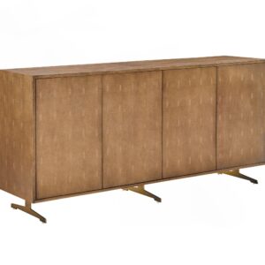 Das KAWOLA Sideboard GALA besticht durch seine elegante Kombination aus modernem Design und praktischer Funktionalität. Der Korpus und die Türen sind stilvoll mit hochwertigem goldfarbenen Kunstled...