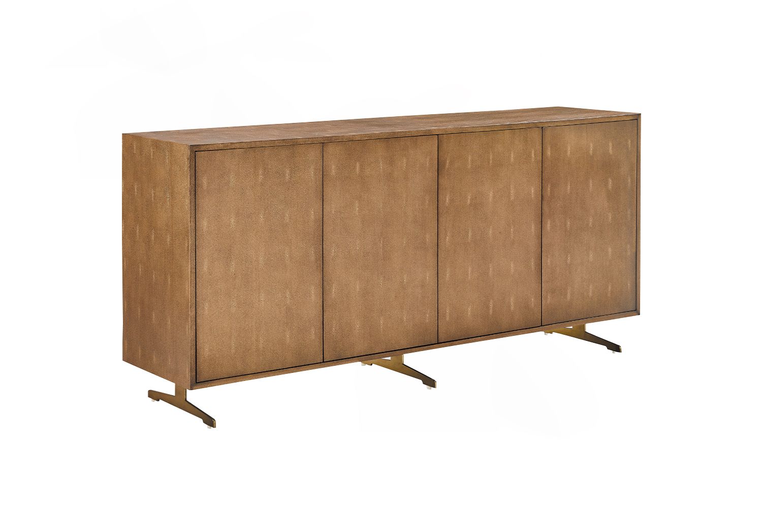 Das KAWOLA Sideboard GALA besticht durch seine elegante Kombination aus modernem Design und praktischer Funktionalität. Der Korpus und die Türen sind stilvoll mit hochwertigem goldfarbenen Kunstled...