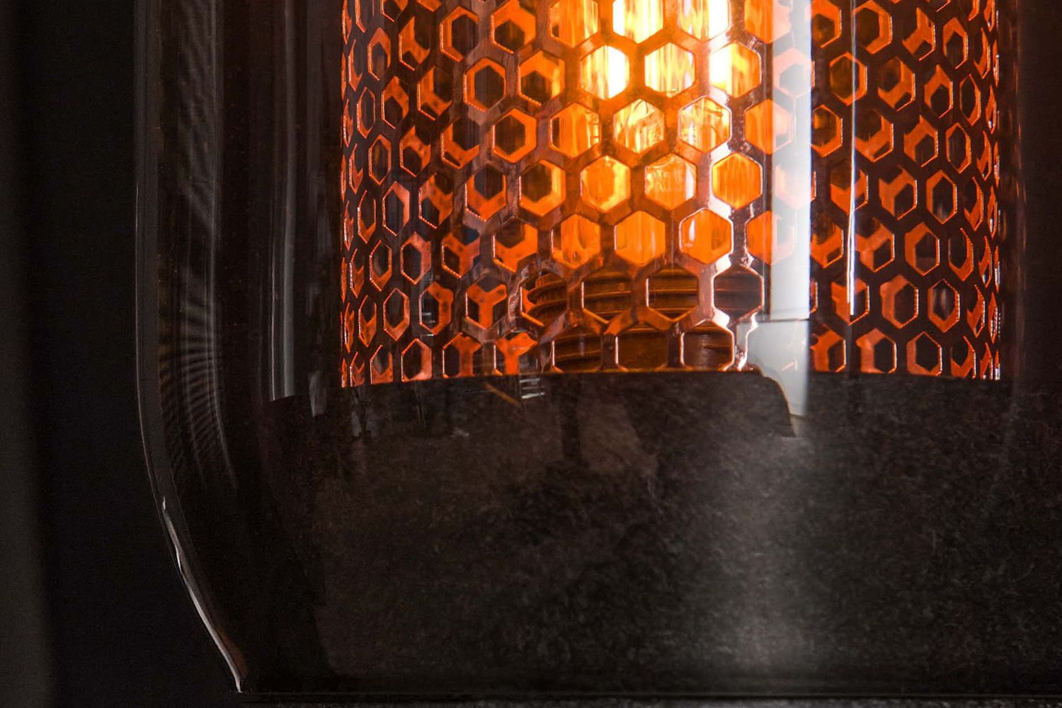 KAWOLA Tischleuchte TRIEST Tischlampe Glas schwarz – Bild 2