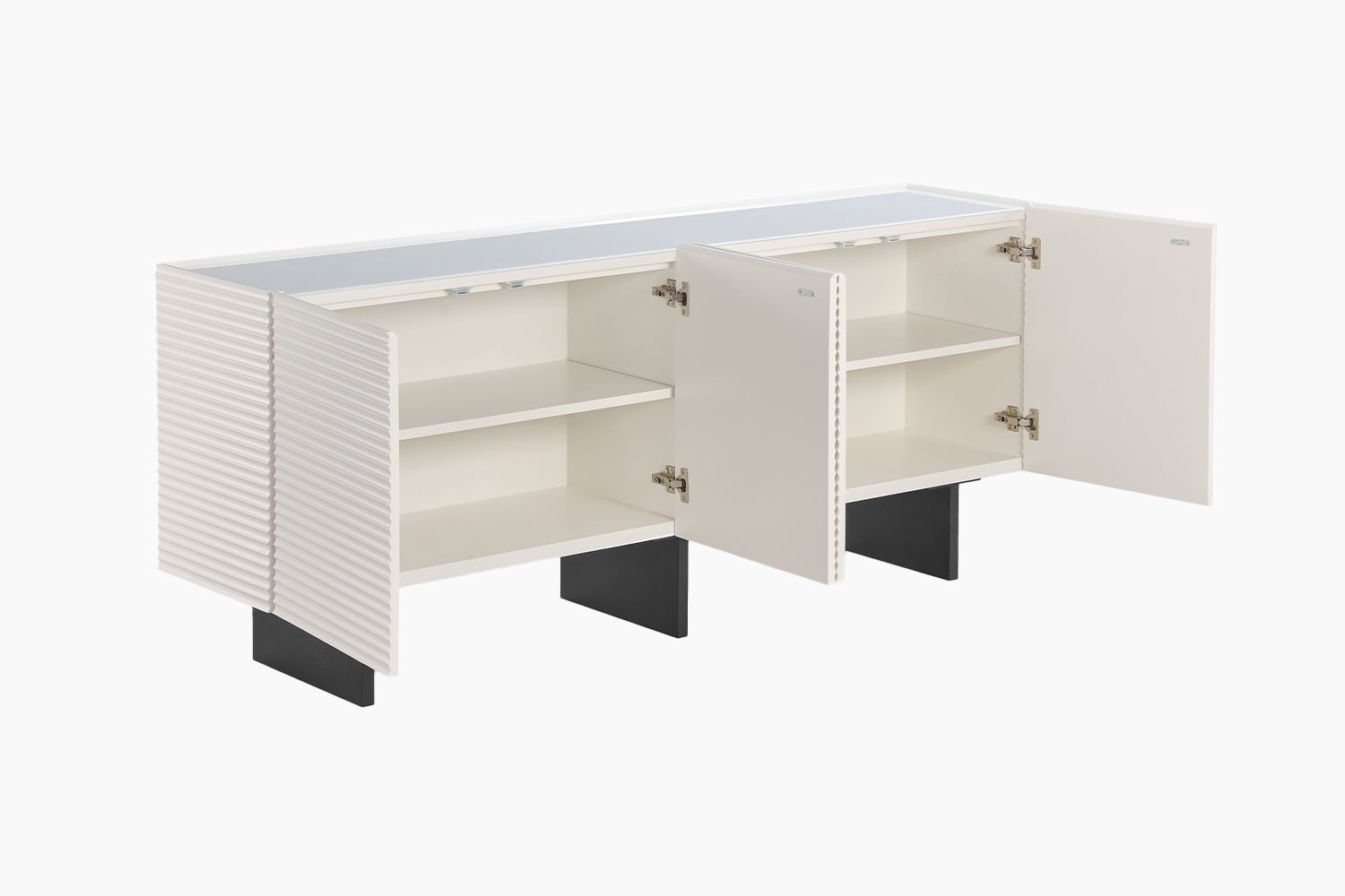 KAWOLA Sideboard LYNN 4 Türen Holz lackiert weiß – Bild 2