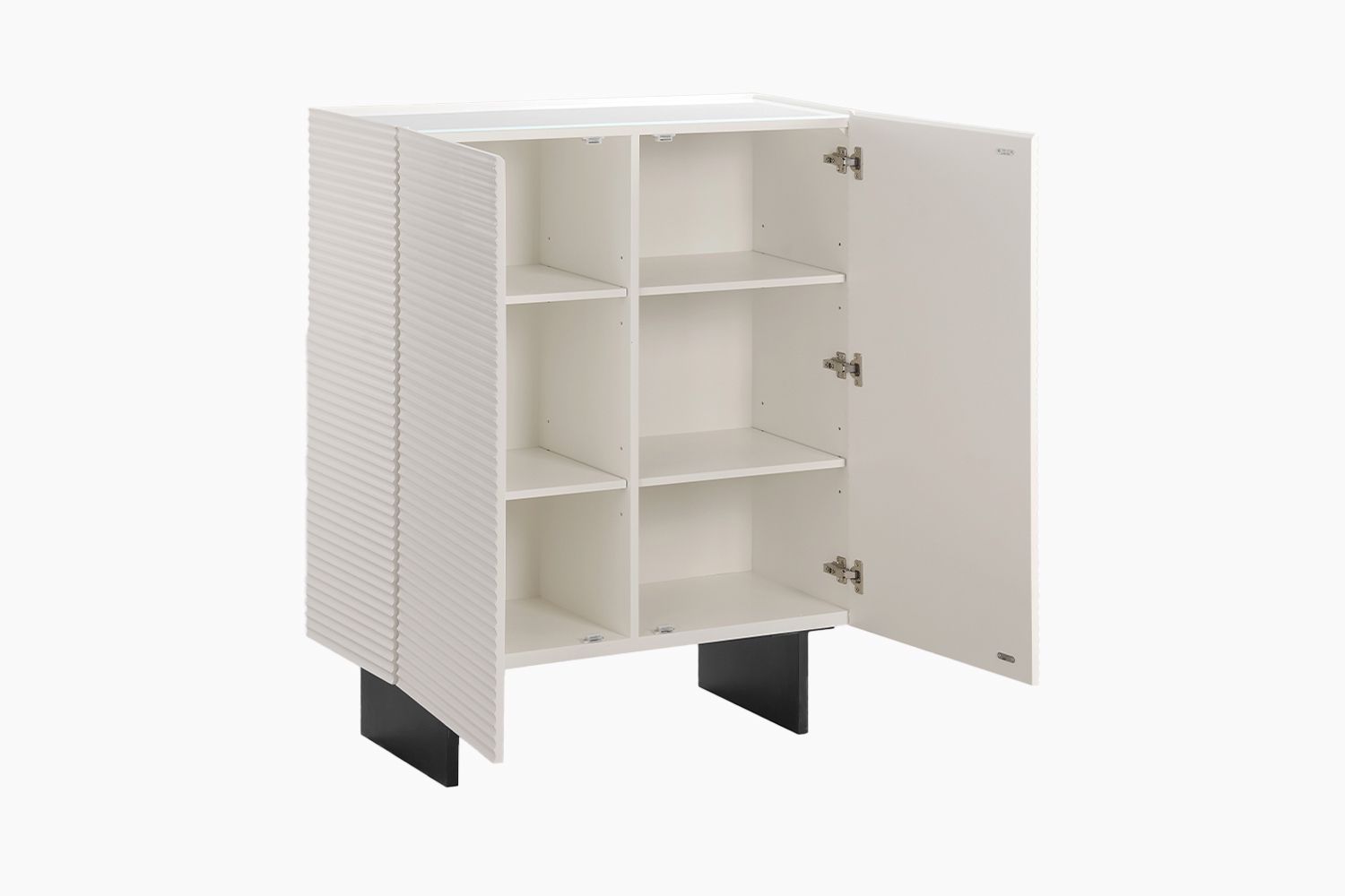 geradlinigen Formensprache ein modernes Statement in Ihrem Wohnraum. Die elegante Glas-Arbeitsplatte verleiht ...