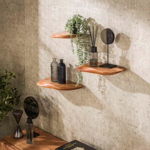 Das KAWOLA Wandregal HUZO ist ein charmantes 3er-Set aus Dielen