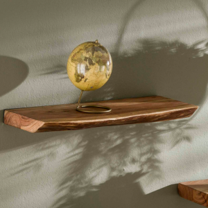 Das KAWOLA Wandregal ERGEA ist ein 60 cm breites Regal aus massivem Akazienholz